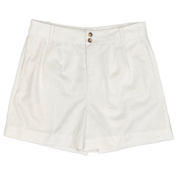 MADEWELL The Drapey Twill Pleated Short 2 White 4” Cotton Blend NWT B19 - Picture 2 of 6